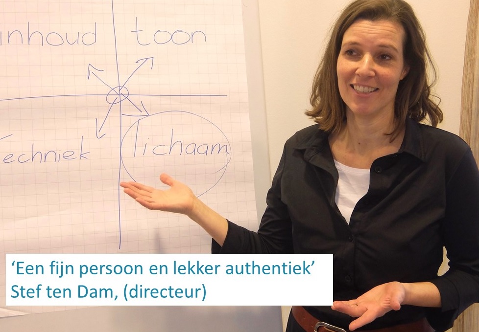 Mirjam Lammertink bij flipover, cursus presenteren, cursus spreken in het openbaar